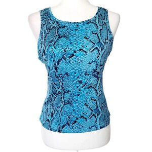 Equipment Blue Snake Print Top